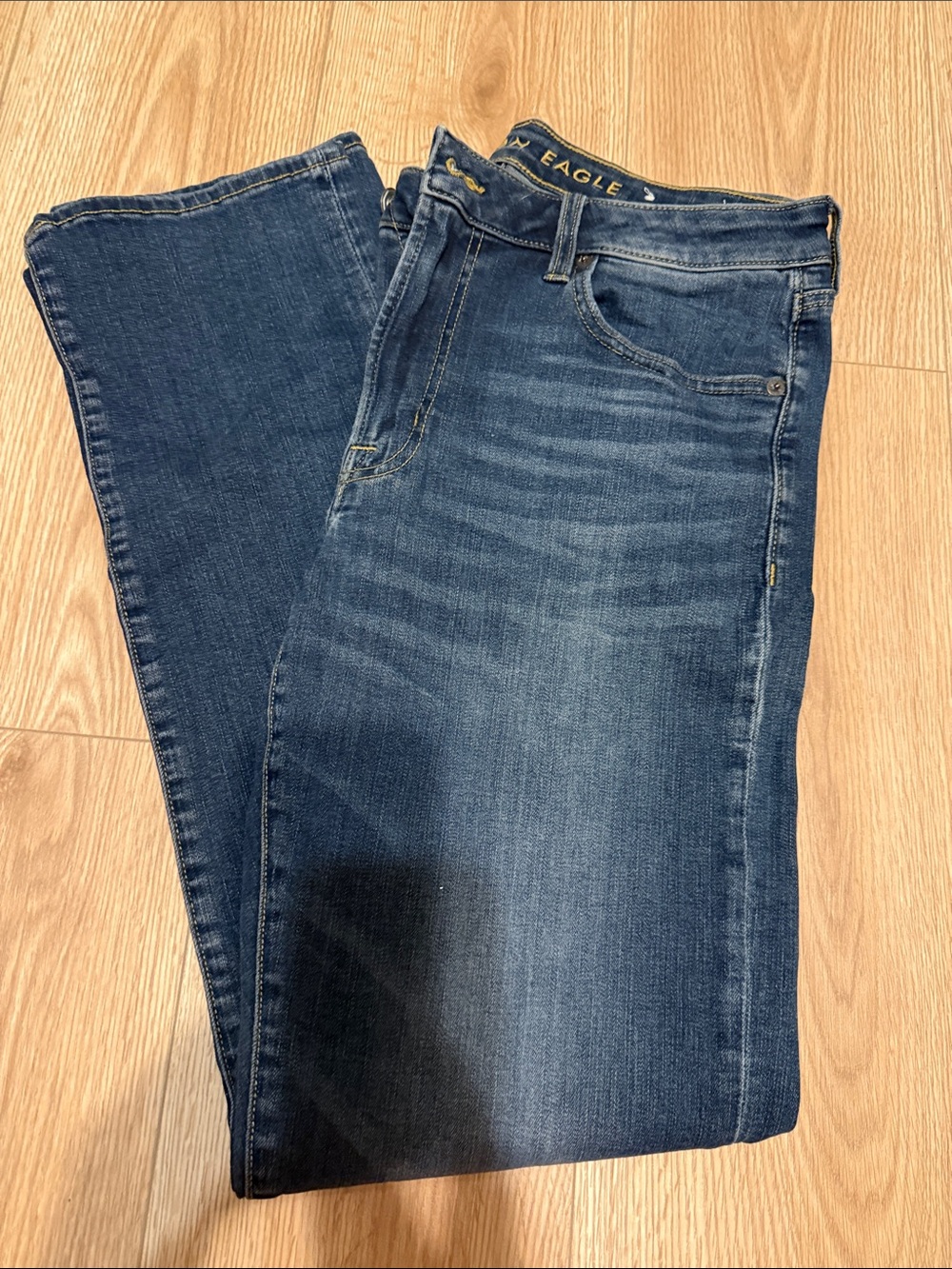American Eagle Flex Stretch Original Straight Blue Denim Jeans 33x34